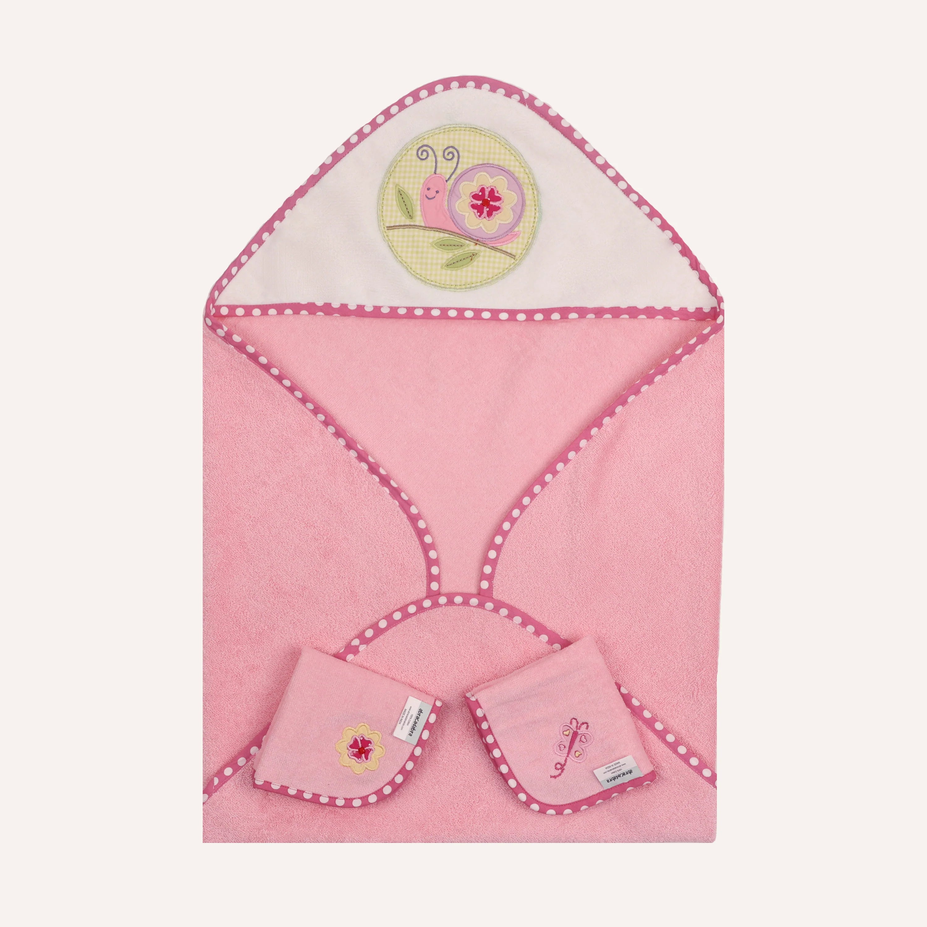 Abracadabra Hooded Towel with Two Face Washers Blossom