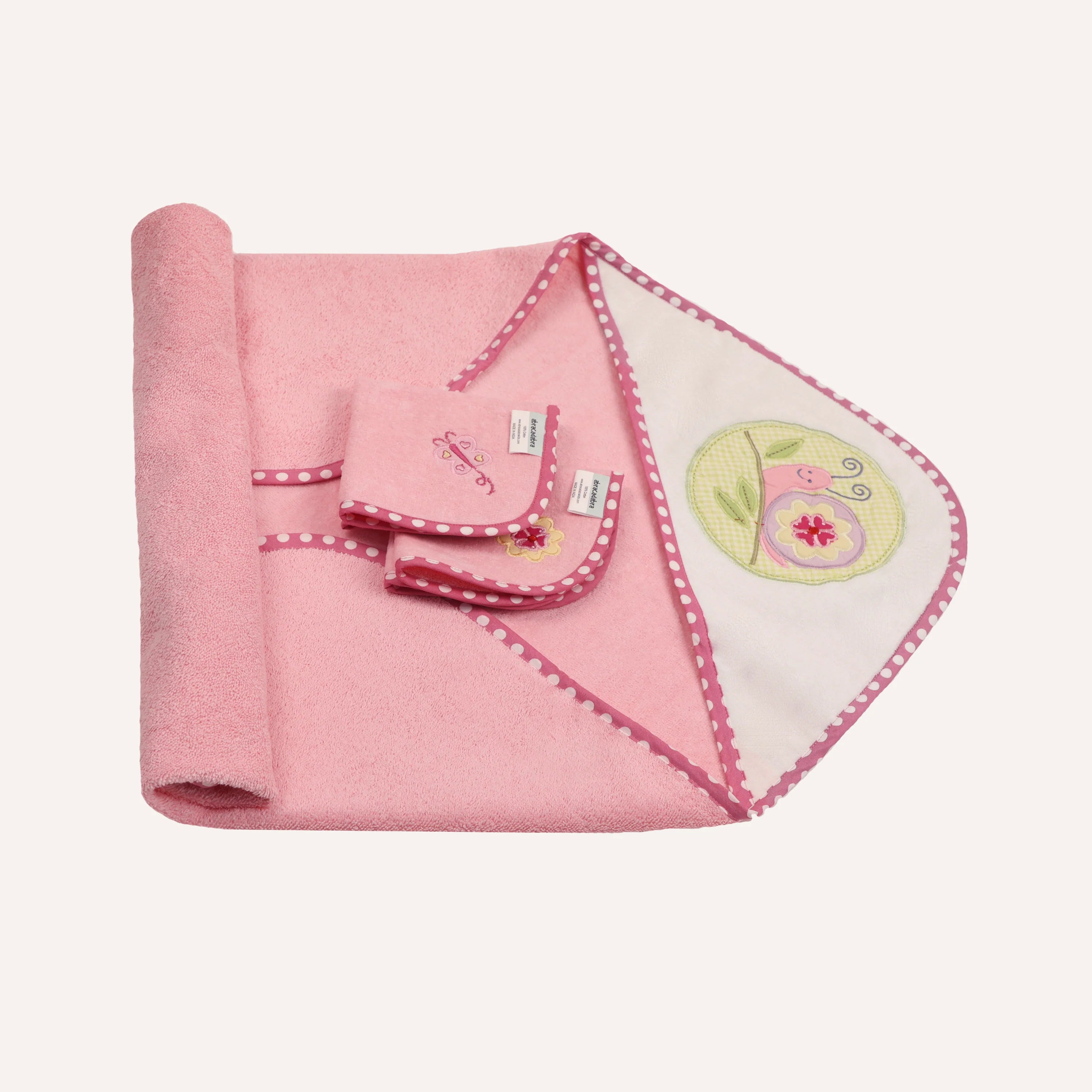Abracadabra Hooded Towel with Two Face Washers Blossom