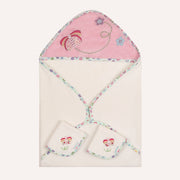 Abracadabra Hooded Towel with Two Face Washers Papillon