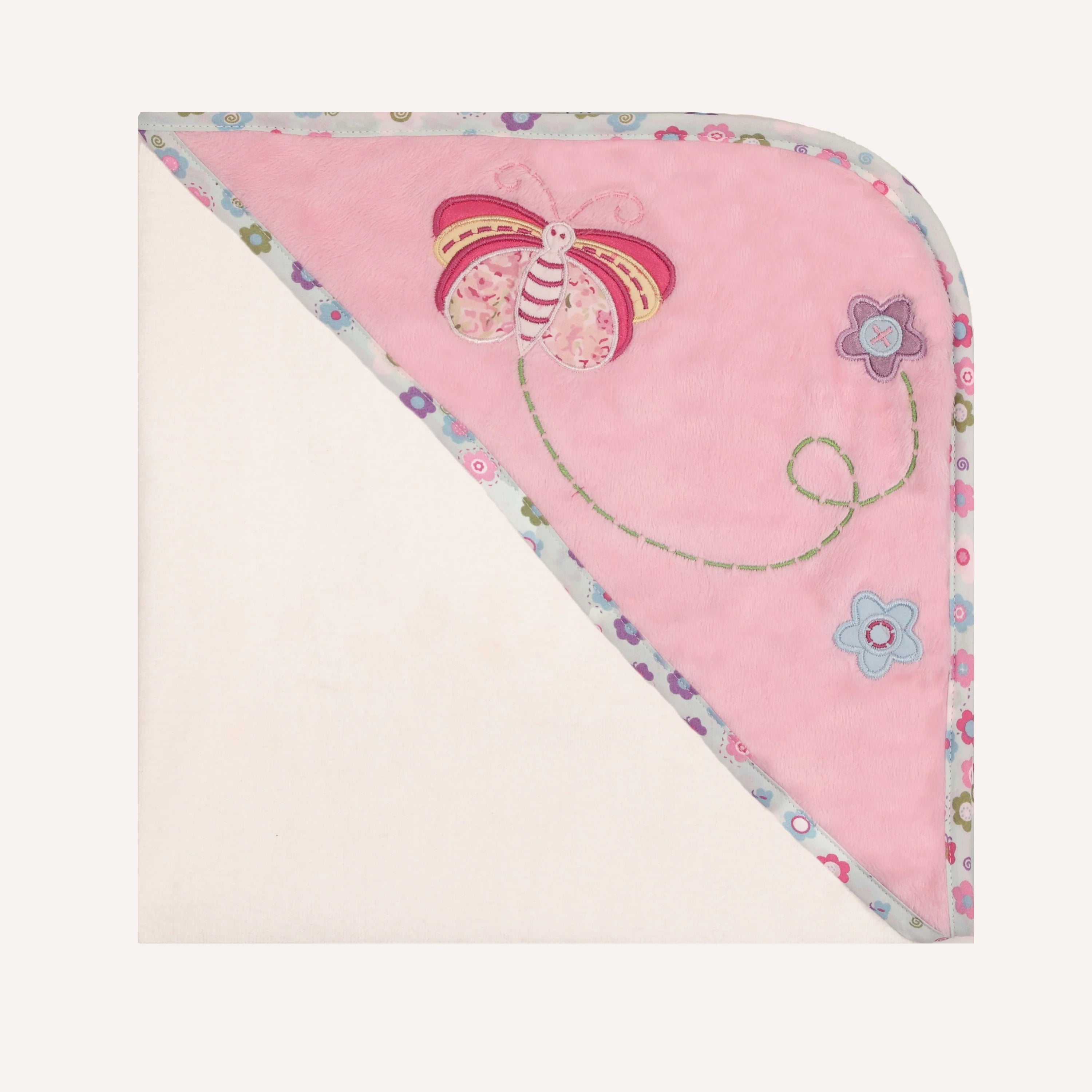 Abracadabra Hooded Towel with Two Face Washers Papillon