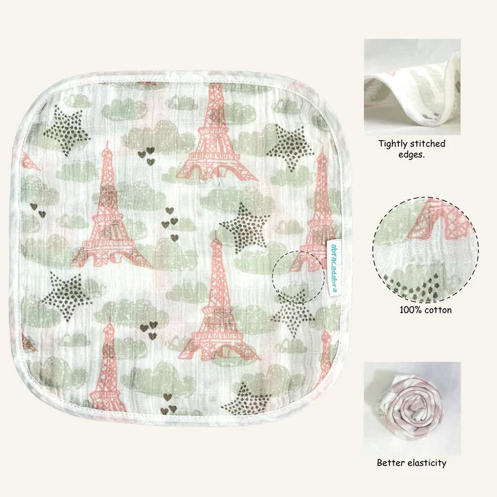 Abracadabra Muslin Wipes (Set of 3) - Eiffel Tower