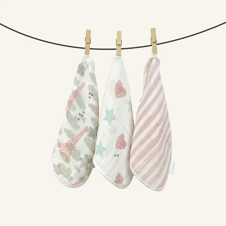 Abracadabra Muslin Wipes (Set of 3) - Eiffel Tower