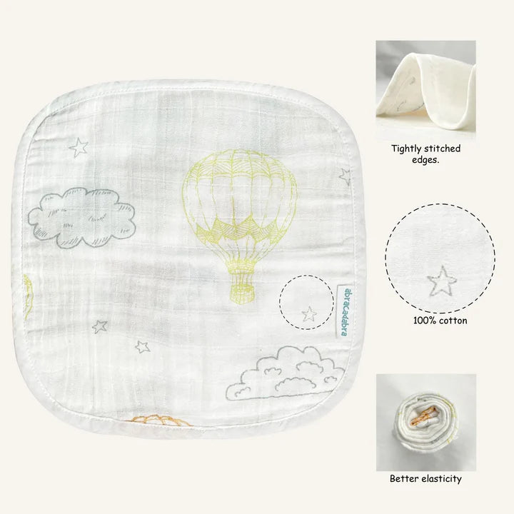 Abracadabra Muslin Wipes (Set of 3) - Hot Air Balloon