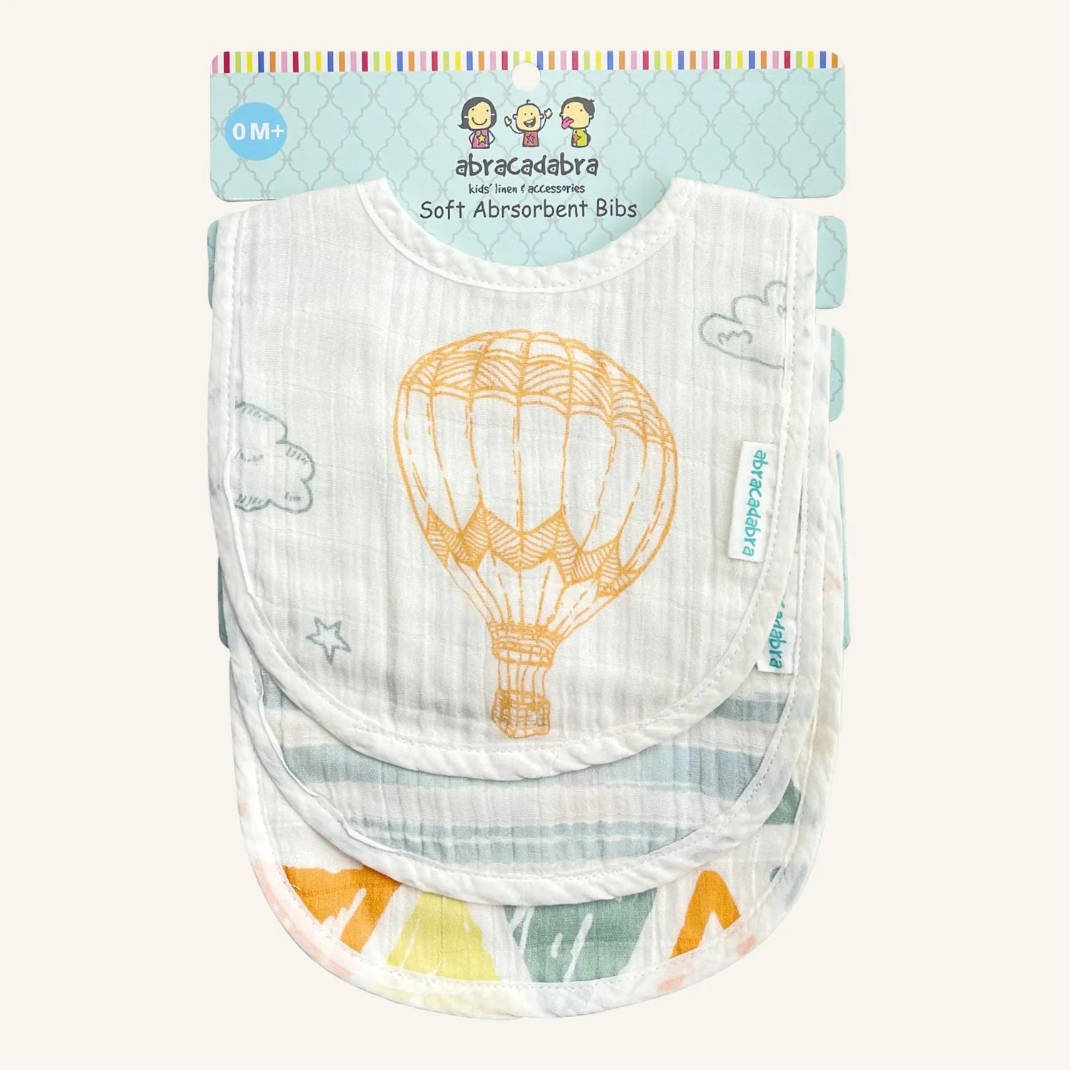 Abracadabra Muslin Bibs Hot Air Balloon