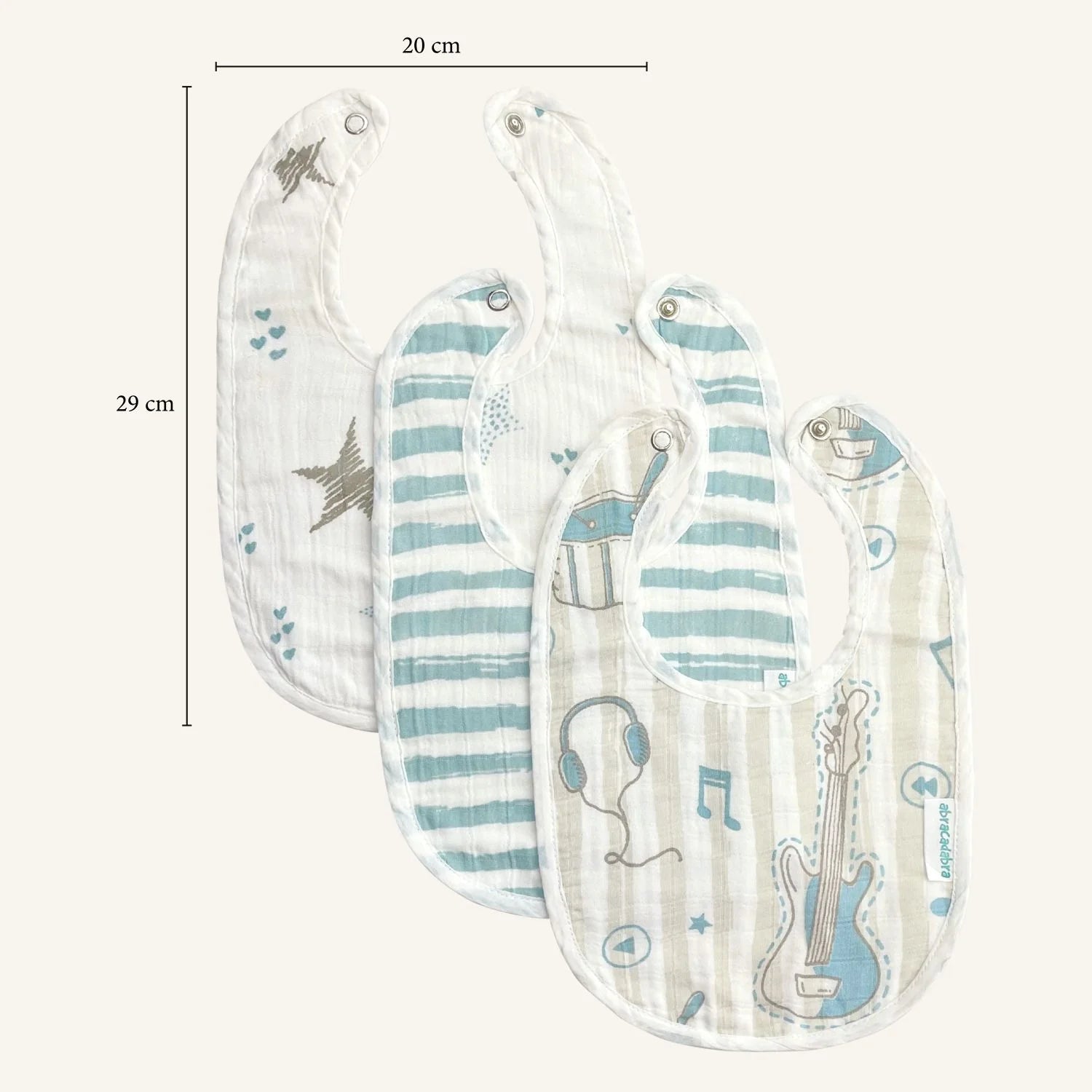 Abracadabra Muslin Bibs Rockstar