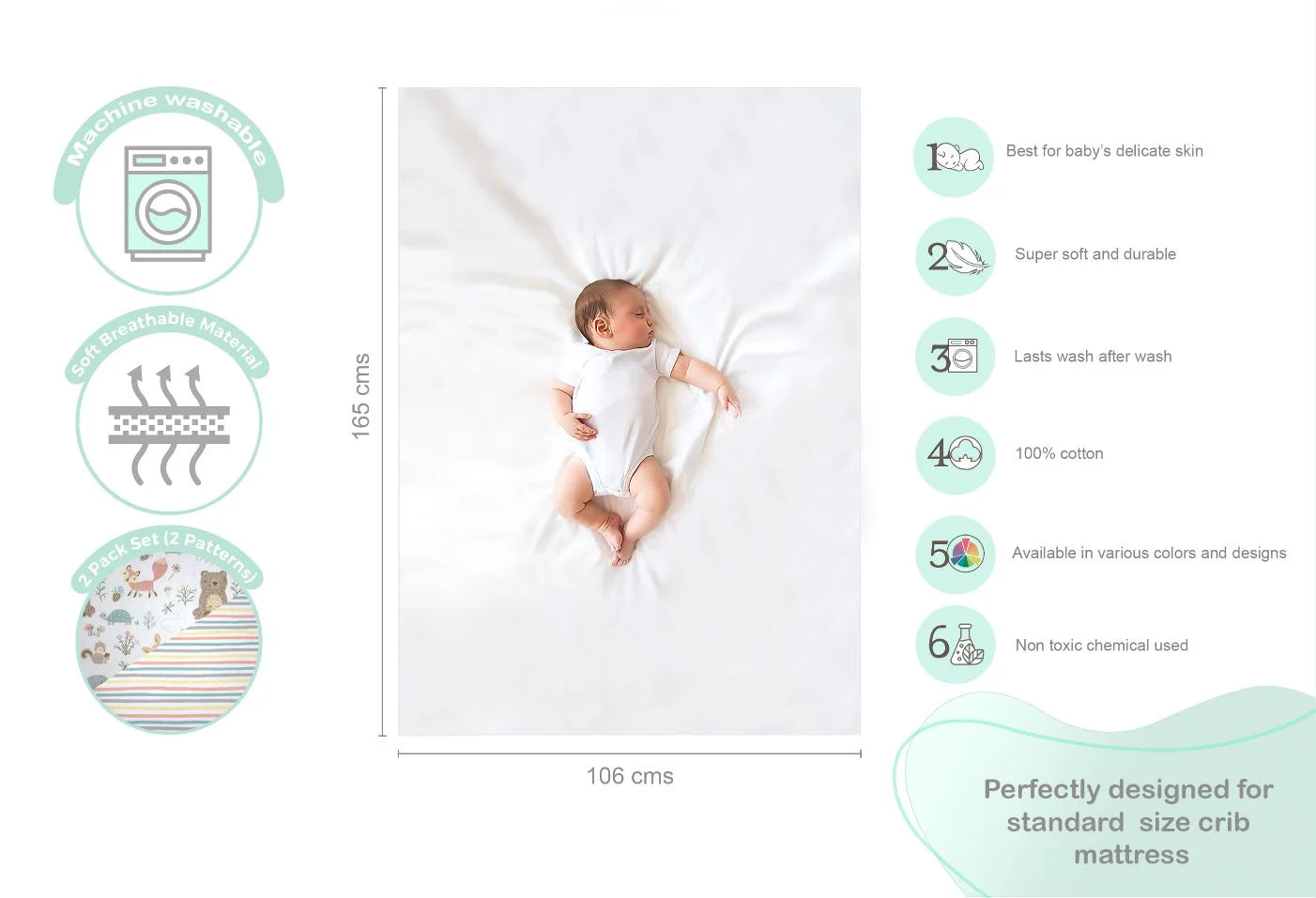 Abracadabra Flat Sheet (Set of Two) Bambi & Friends