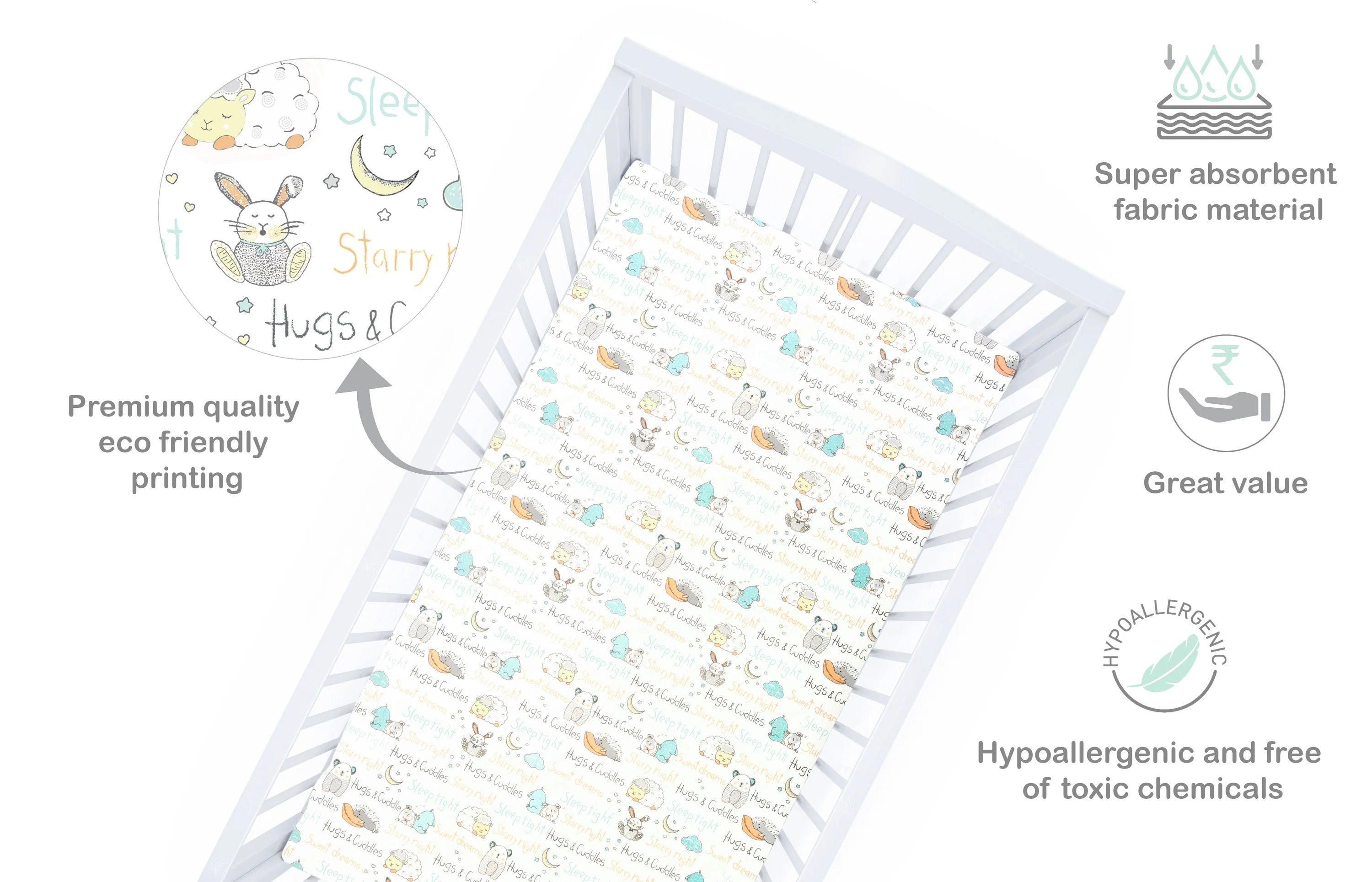 Abracadabra Flat Sheet (Set of Two) Sleepy Friends