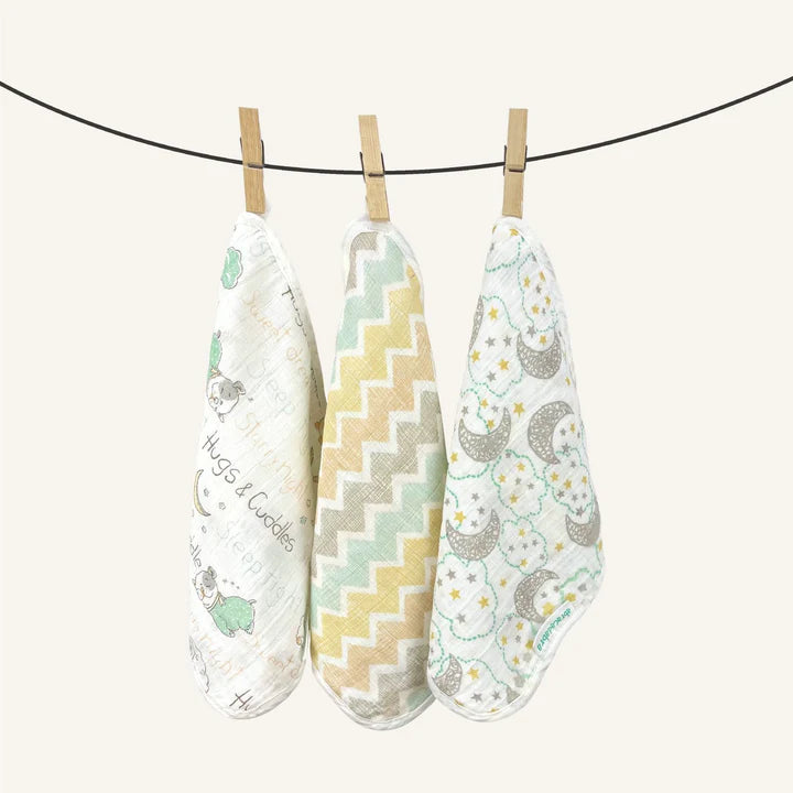 Abracadabra Muslin Wipes (Set of 3) - Sleepy Friends