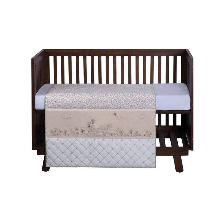 6 Piece Baby Cot Bedding Set - Bunny Garden