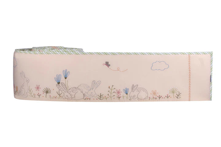 6 Piece Baby Cot Bedding Set - Bunny Garden