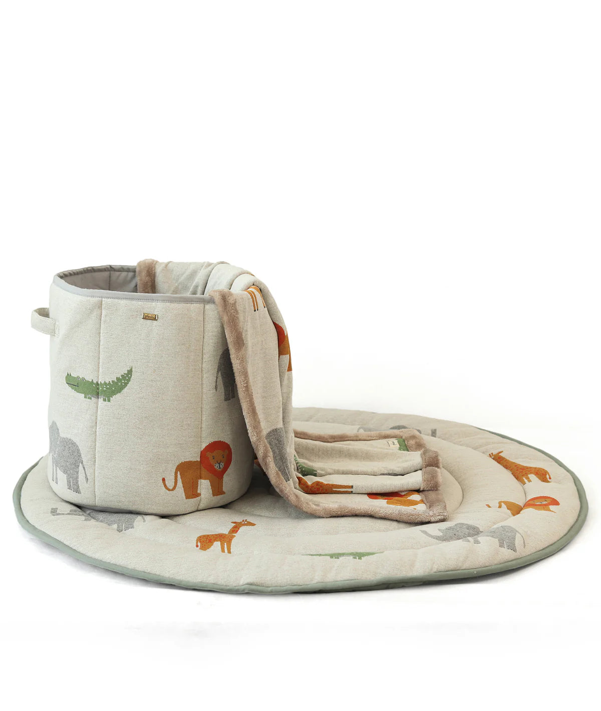 Wild Safari Cotton Knitted Large Kids Baskets Natural Multi For Assembling Toys and other Playing Accessories
