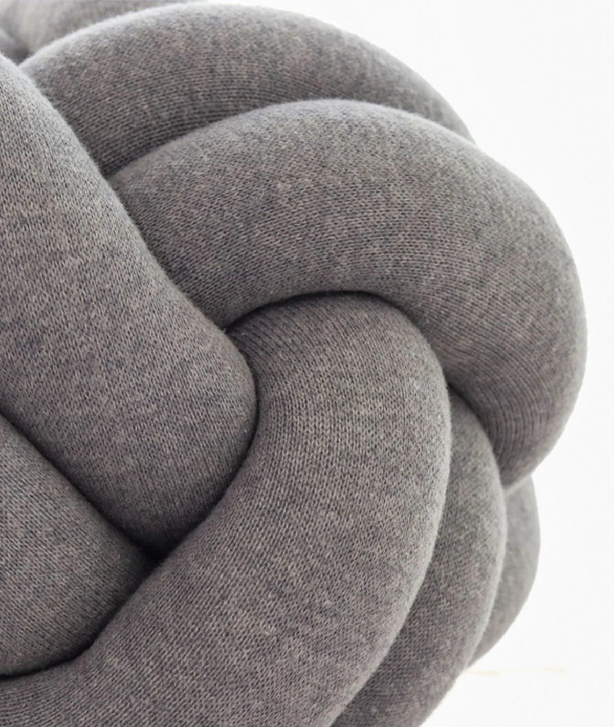 Nodo Cotton Knitted Decorative Grey Color Eleven x Eleven  Inches Knot Pillow