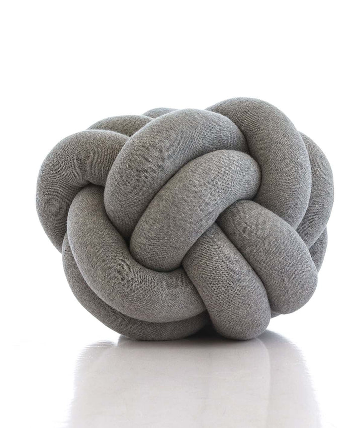 Nodo Cotton Knitted Decorative Grey Color Eleven x Eleven  Inches Knot Pillow