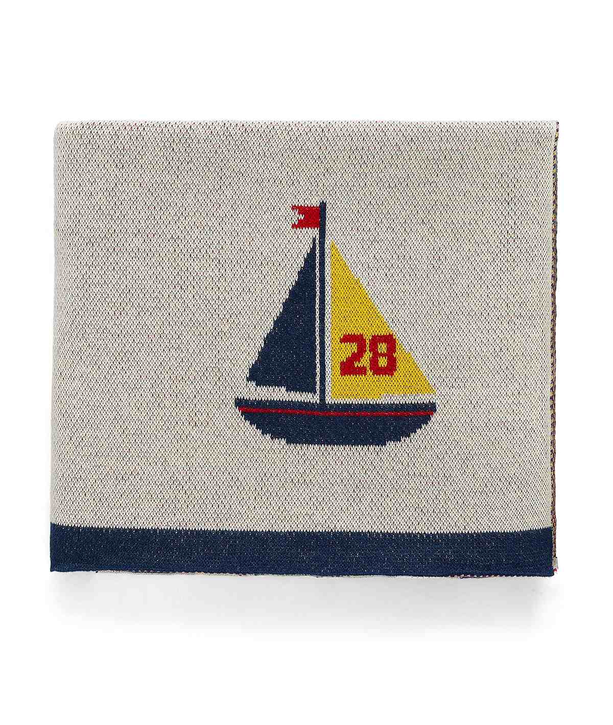 Mickey on Sail Boat Cotton Knitted All Seasons AC Blanket for Babies in Multi Color (0-18 Months)