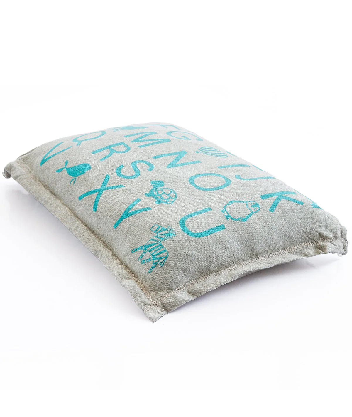 Alphabet Vanilla Grey Cotton Knitted Cot Sheet & Pillow Set for Babies