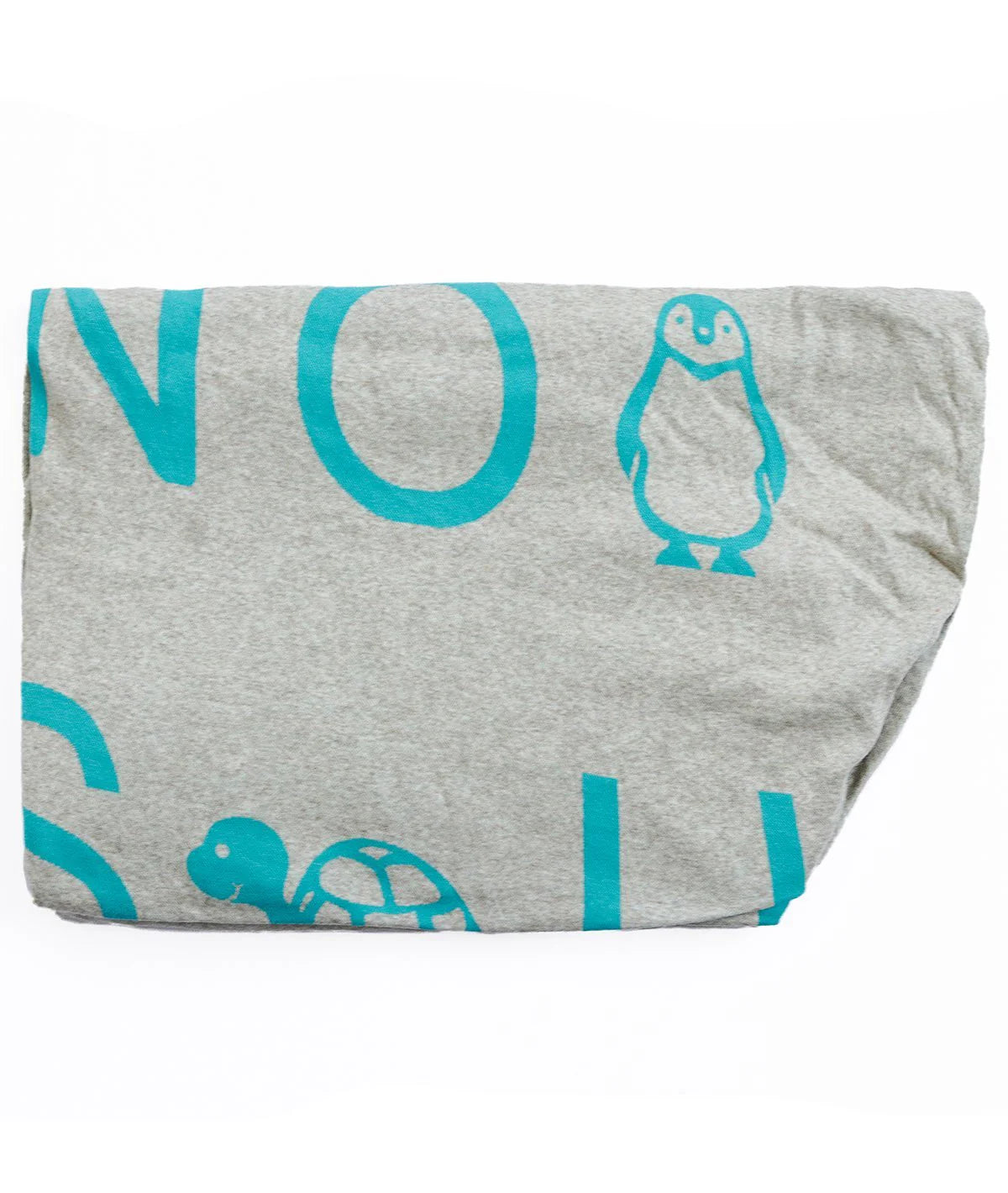 Alphabet Vanilla Grey Cotton Knitted Cot Sheet & Pillow Set for Babies