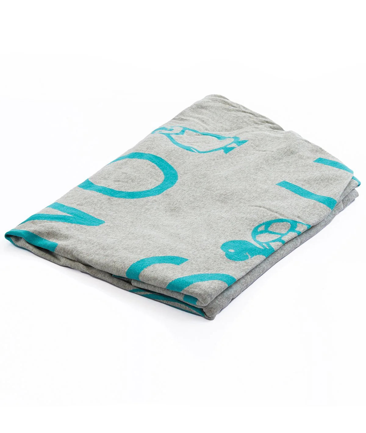 Alphabet Vanilla Grey Cotton Knitted Cot Sheet & Pillow Set for Babies
