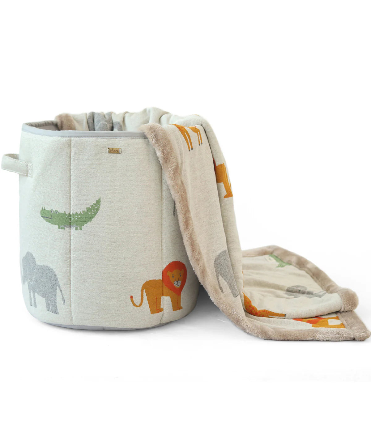 Wild Safari Cotton Knitted Large Kids Baskets Natural Multi For Assembling Toys and other Playing Accessories