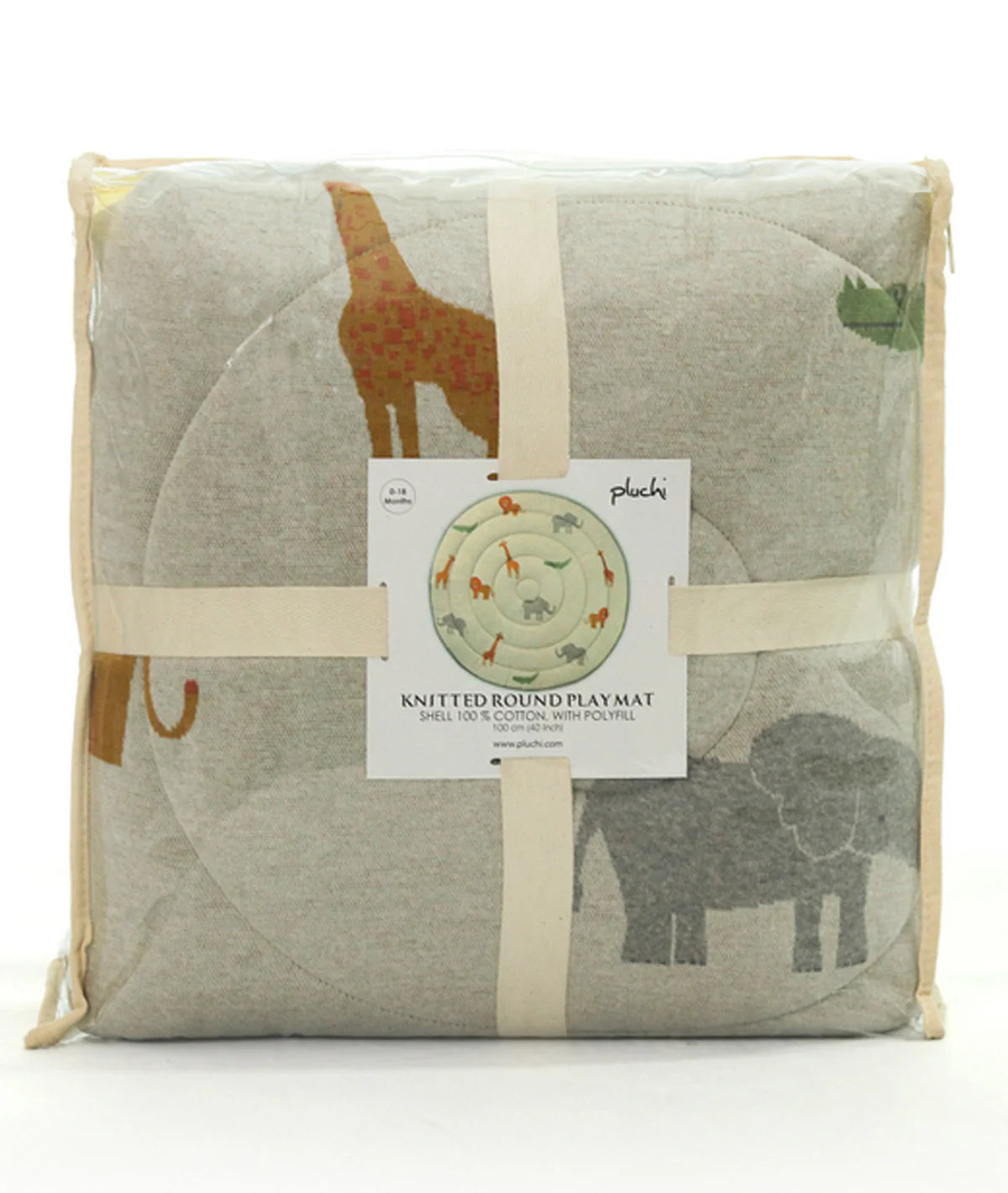 Wild Safari Natural Multi Cotton Knitted Quilted Playmat for Babies