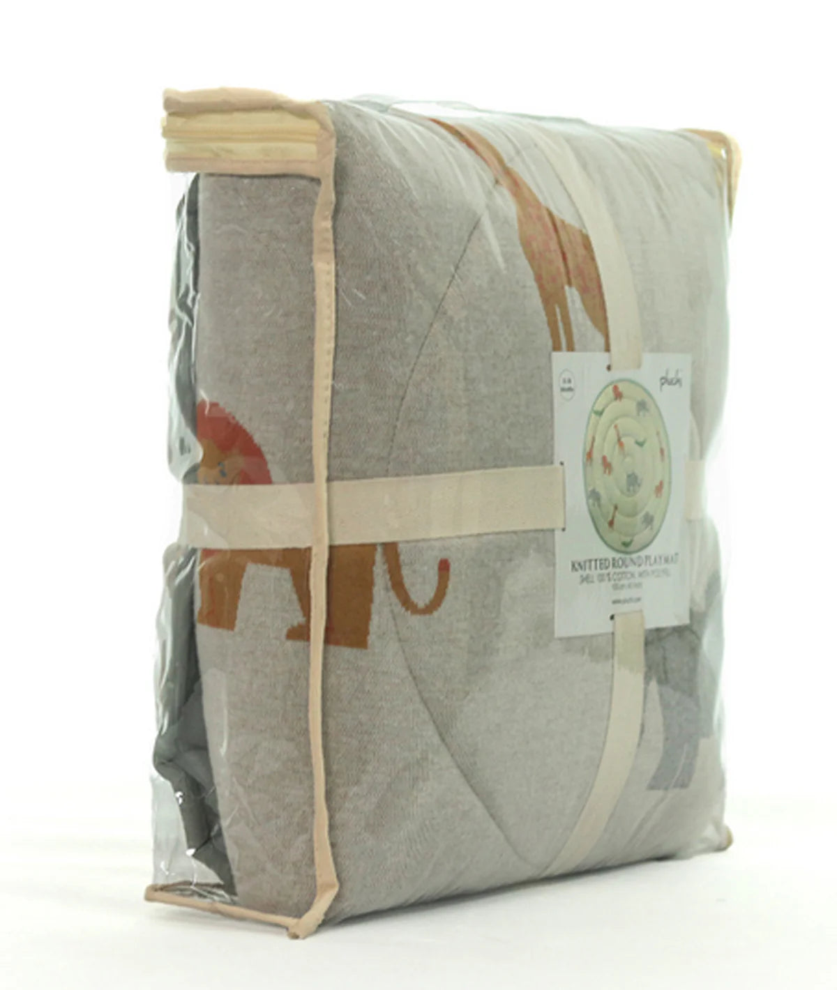Wild Safari Natural Multi Cotton Knitted Quilted Playmat for Babies
