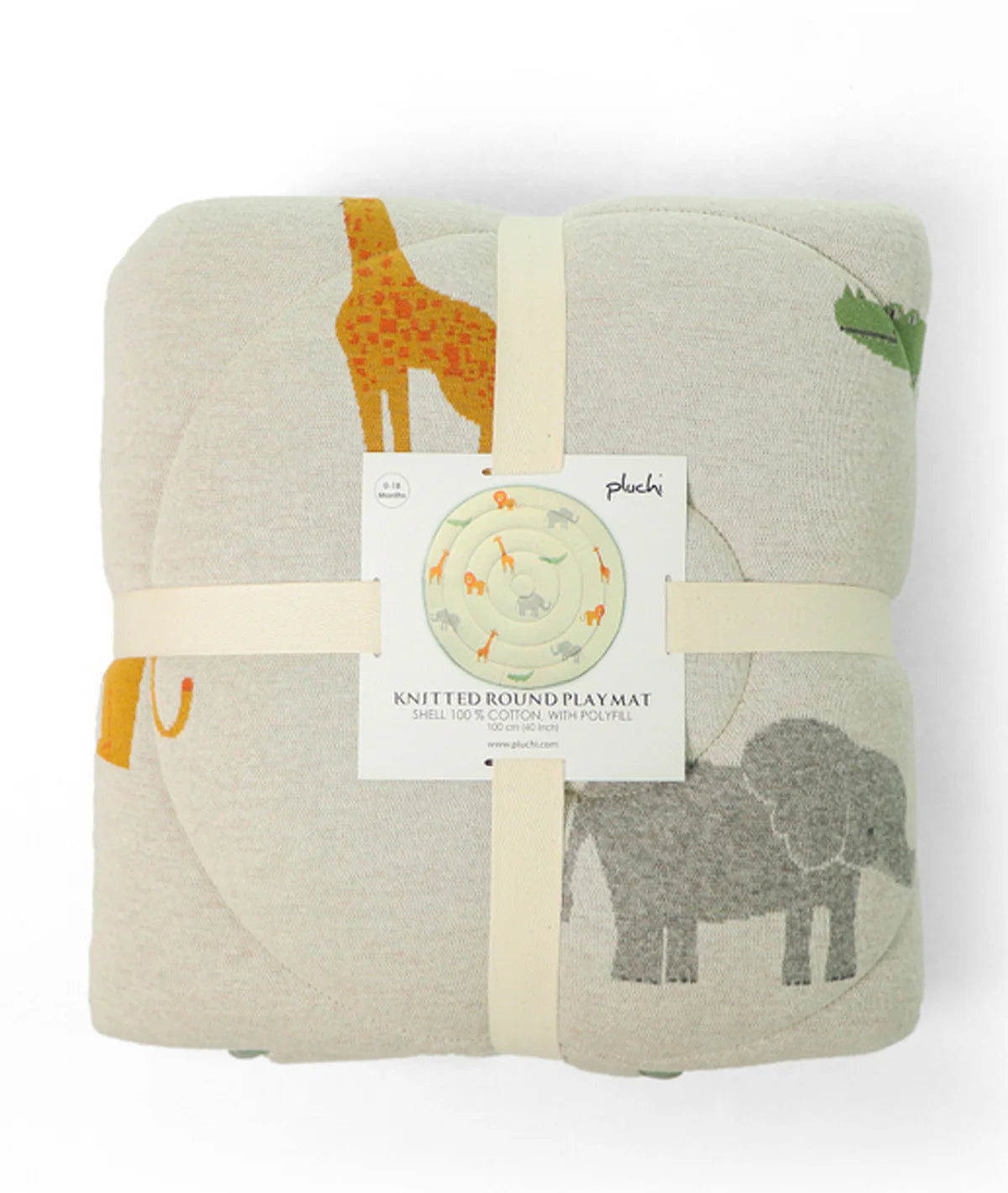 Wild Safari Natural Multi Cotton Knitted Quilted Playmat for Babies