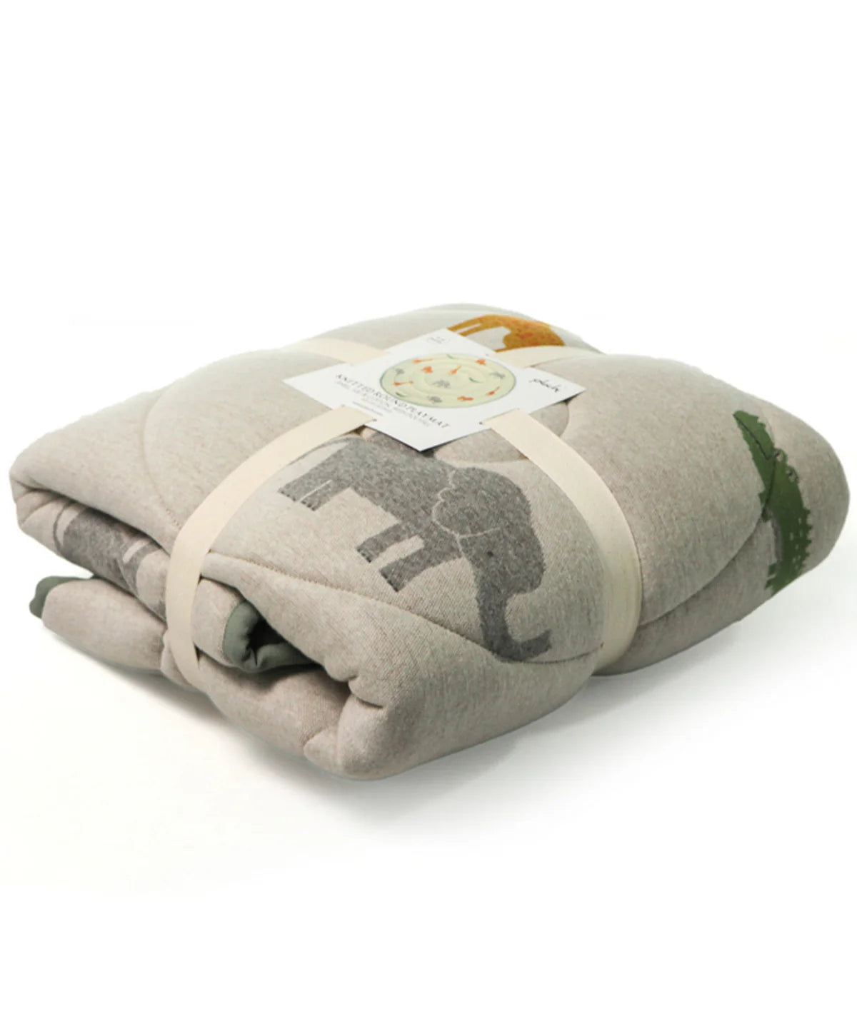 Wild Safari Natural Multi Cotton Knitted Quilted Playmat for Babies
