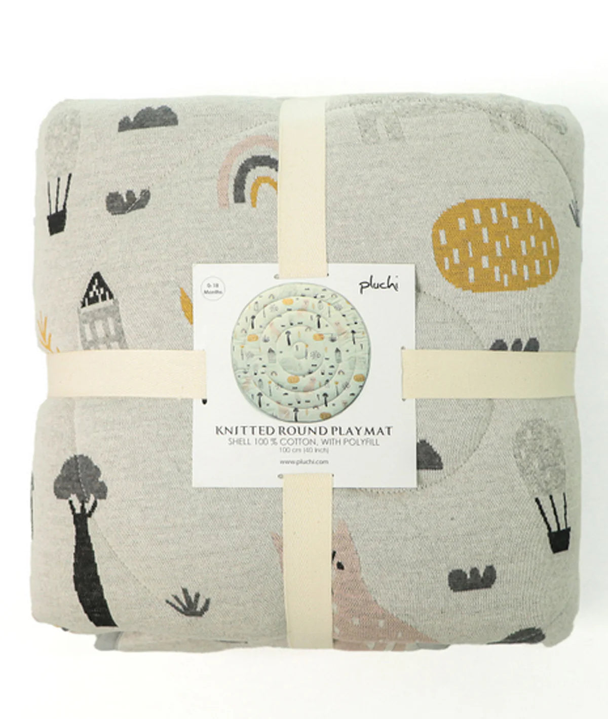 Woodland Multi Color Cotton Knitted Quilted Playmat for Babies