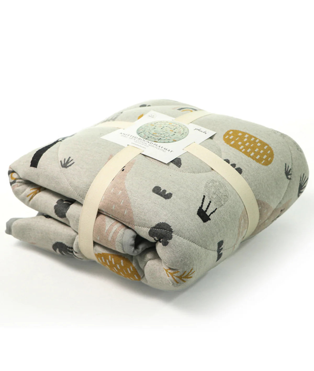 Woodland Multi Color Cotton Knitted Quilted Playmat for Babies