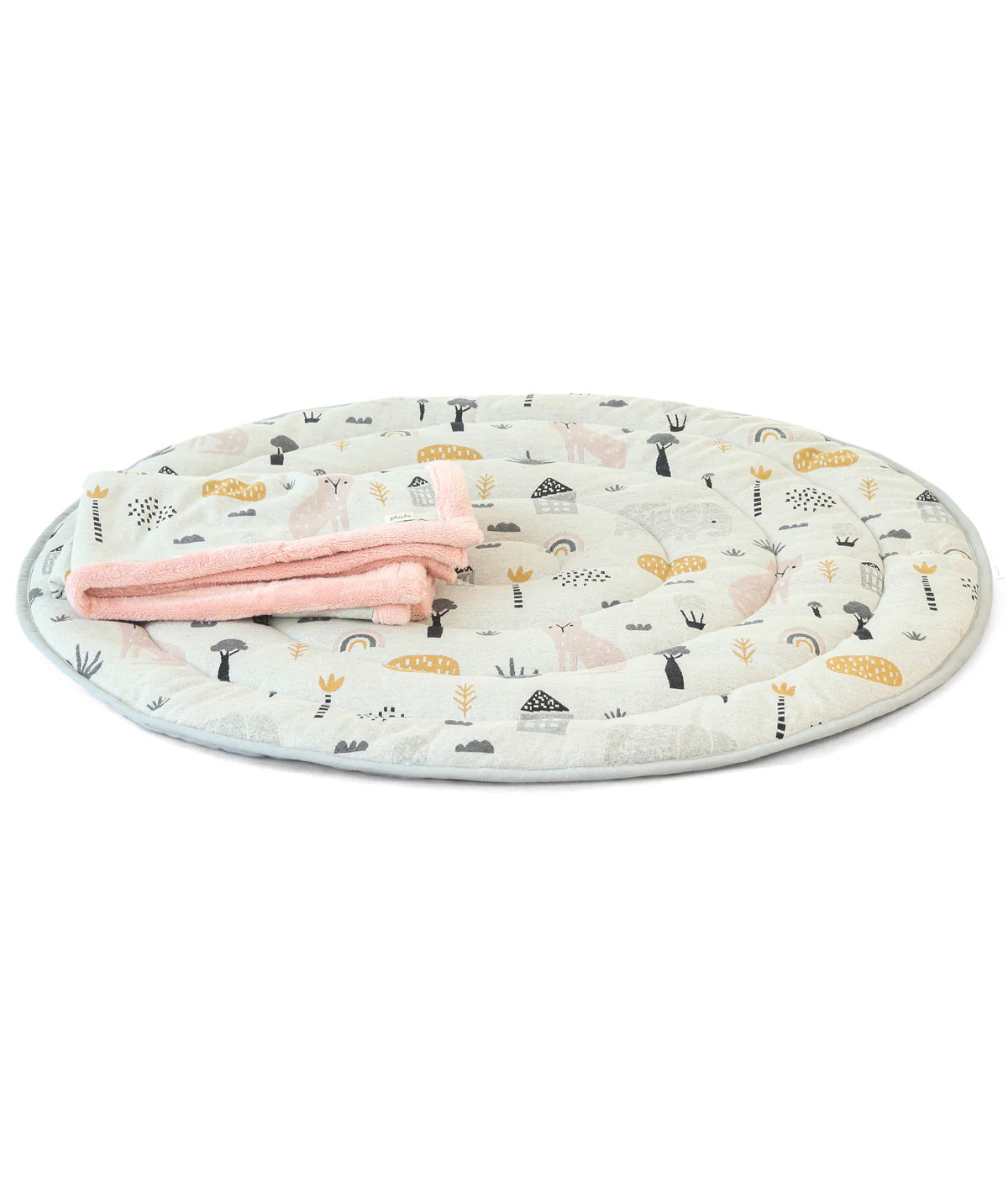 Woodland Multi Color Cotton Knitted Quilted Playmat for Babies