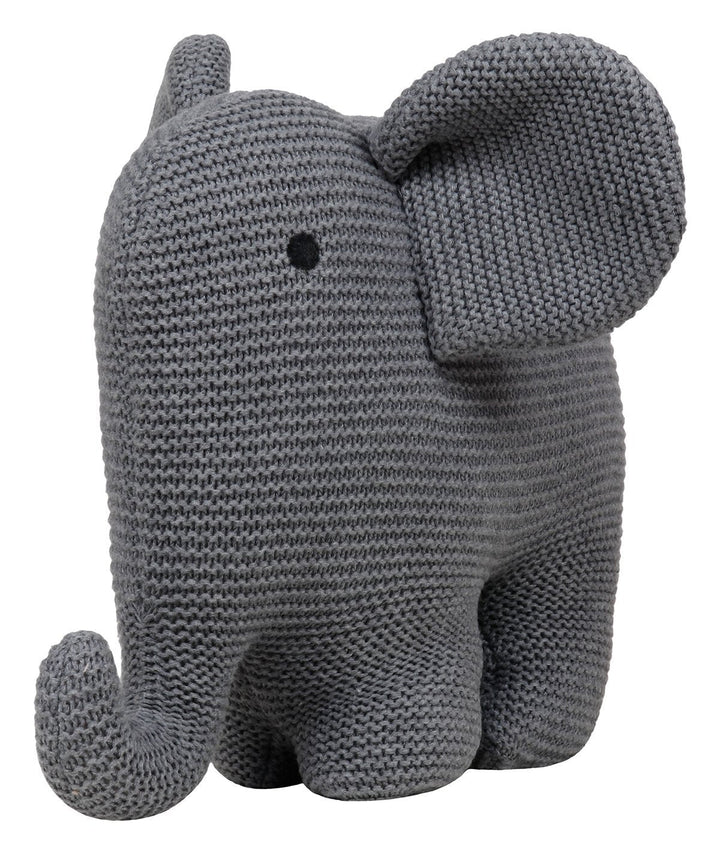 Elephant - Grey Cotton Knitted Stuffed Soft Toy for Babies / Kids