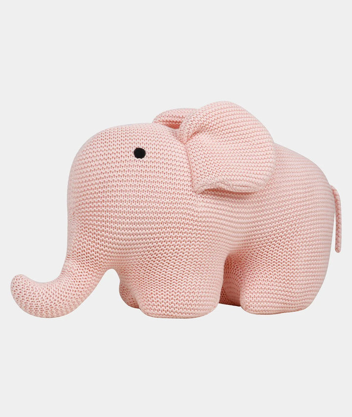 Elephant - Misty Rose Cotton Knitted Stuffed Soft Toy for Babies / Kids