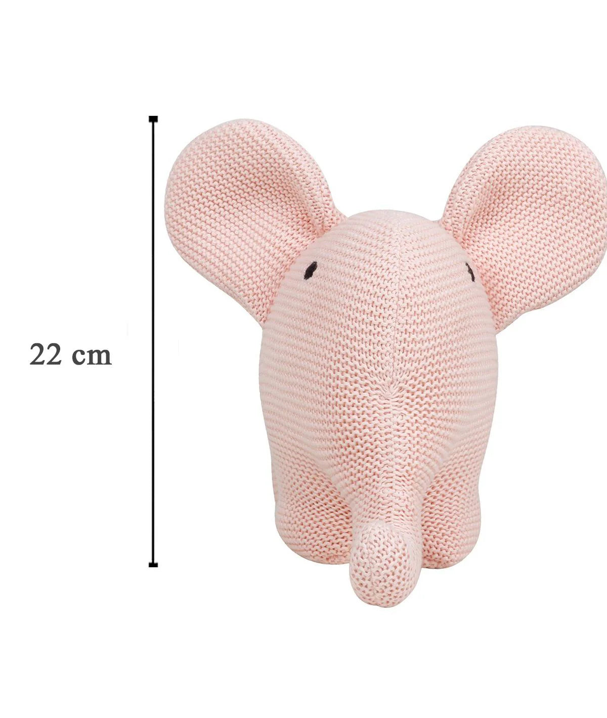 Elephant - Misty Rose Cotton Knitted Stuffed Soft Toy for Babies / Kids
