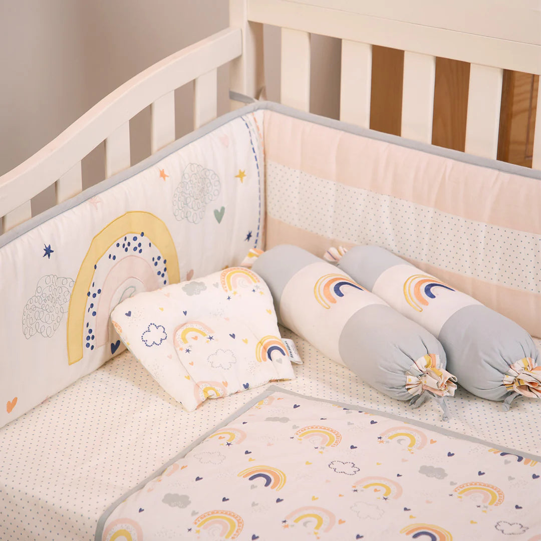 Abracadabra Six Piece Cot Bedding Set - Rainbow