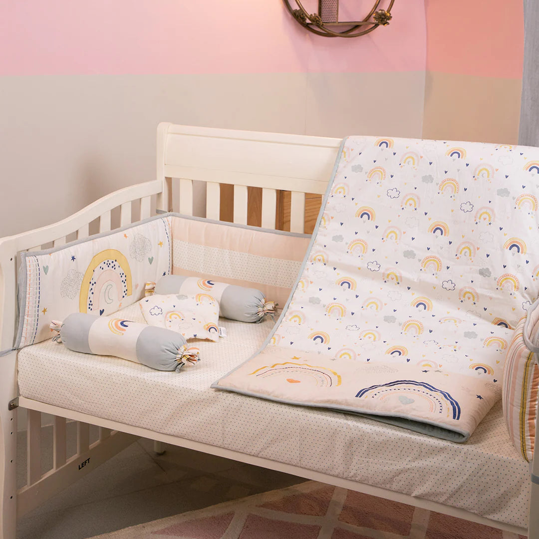 Abracadabra Six Piece Cot Bedding Set - Rainbow