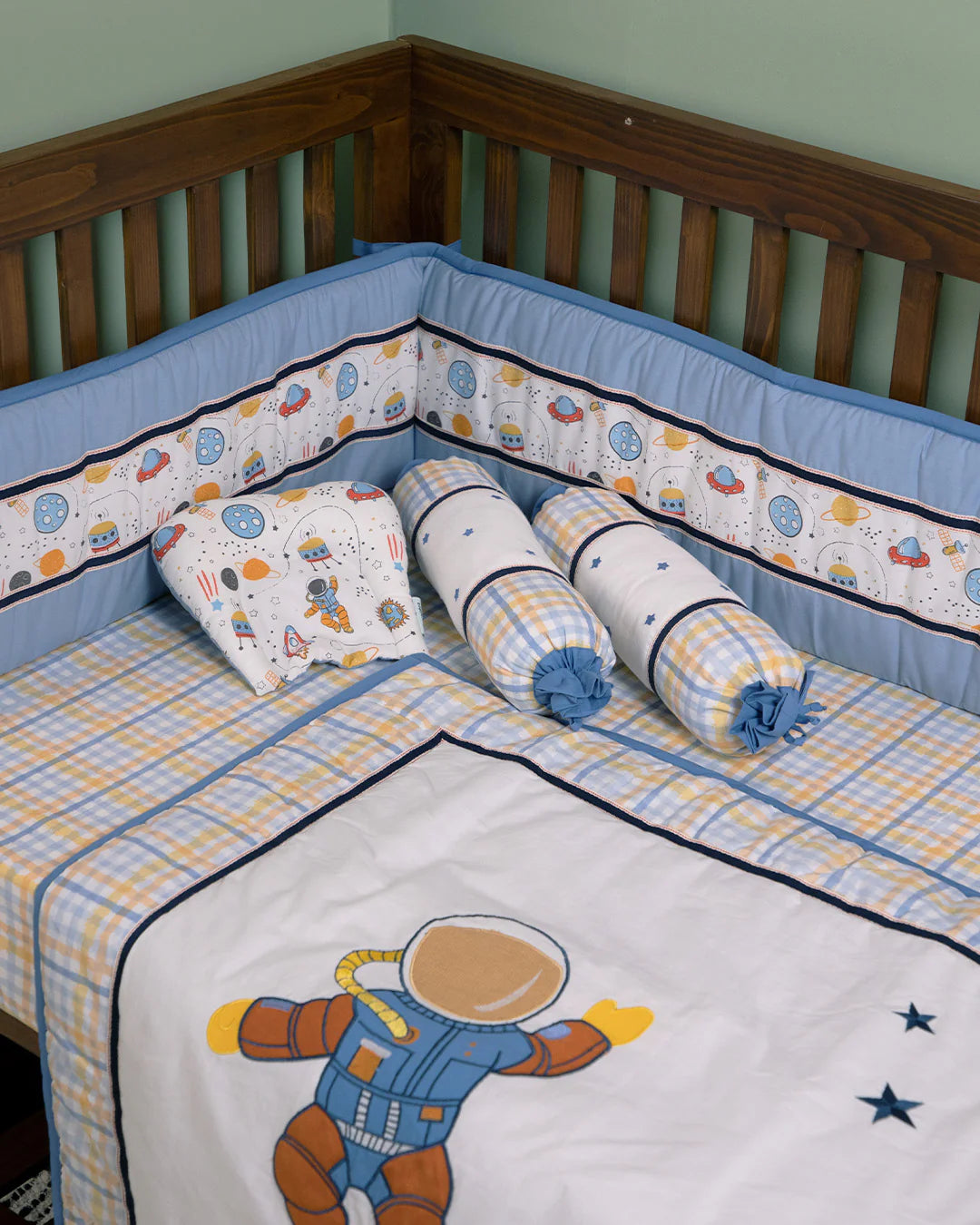 Abracadabra Six Piece Cot Bedding Set - Rocketman