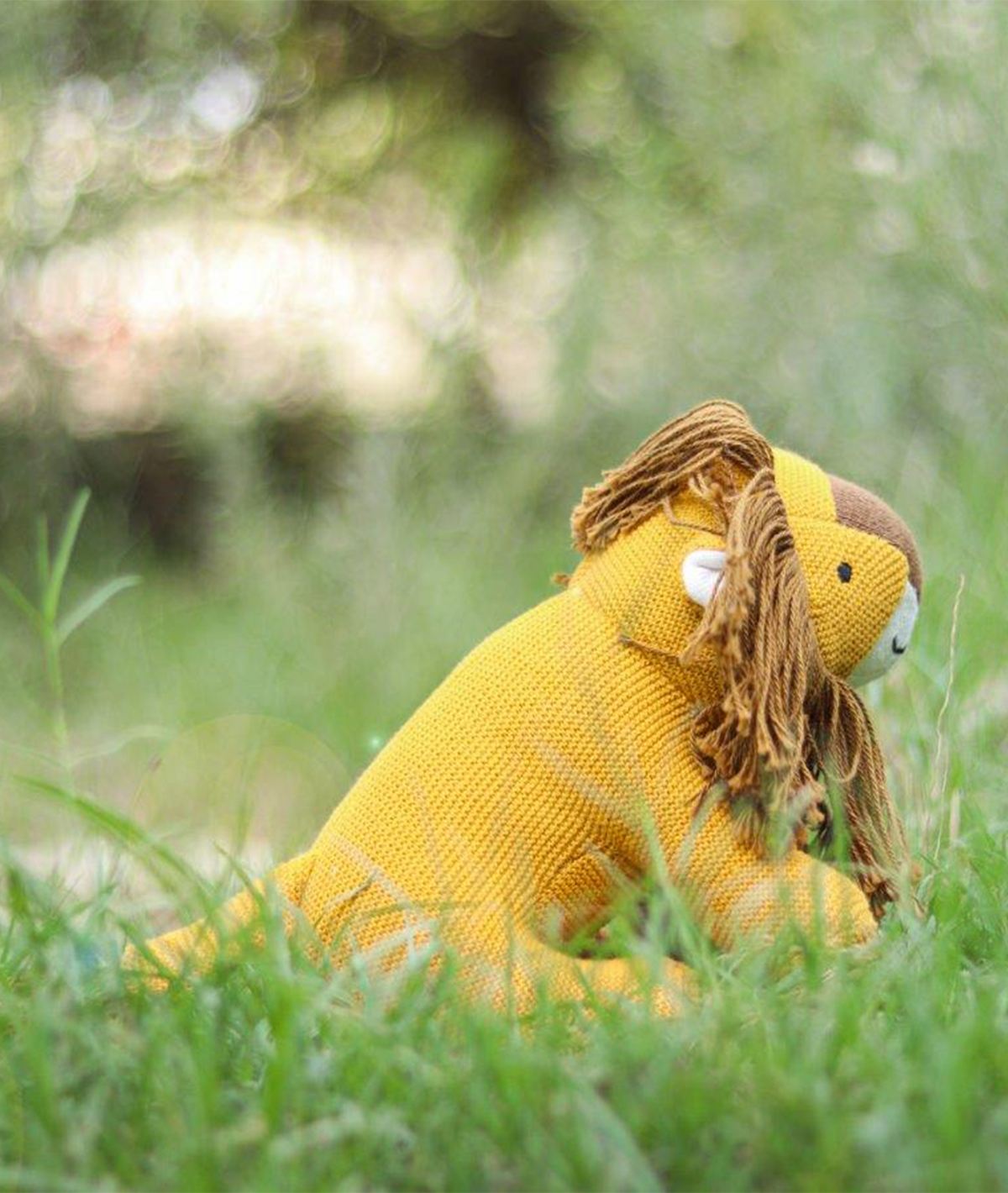 Baby Lion - Cotton Knitted Stuffed Soft Toy For Babies & Kids (Tuscan Sun, Ivory & Bronze Color)