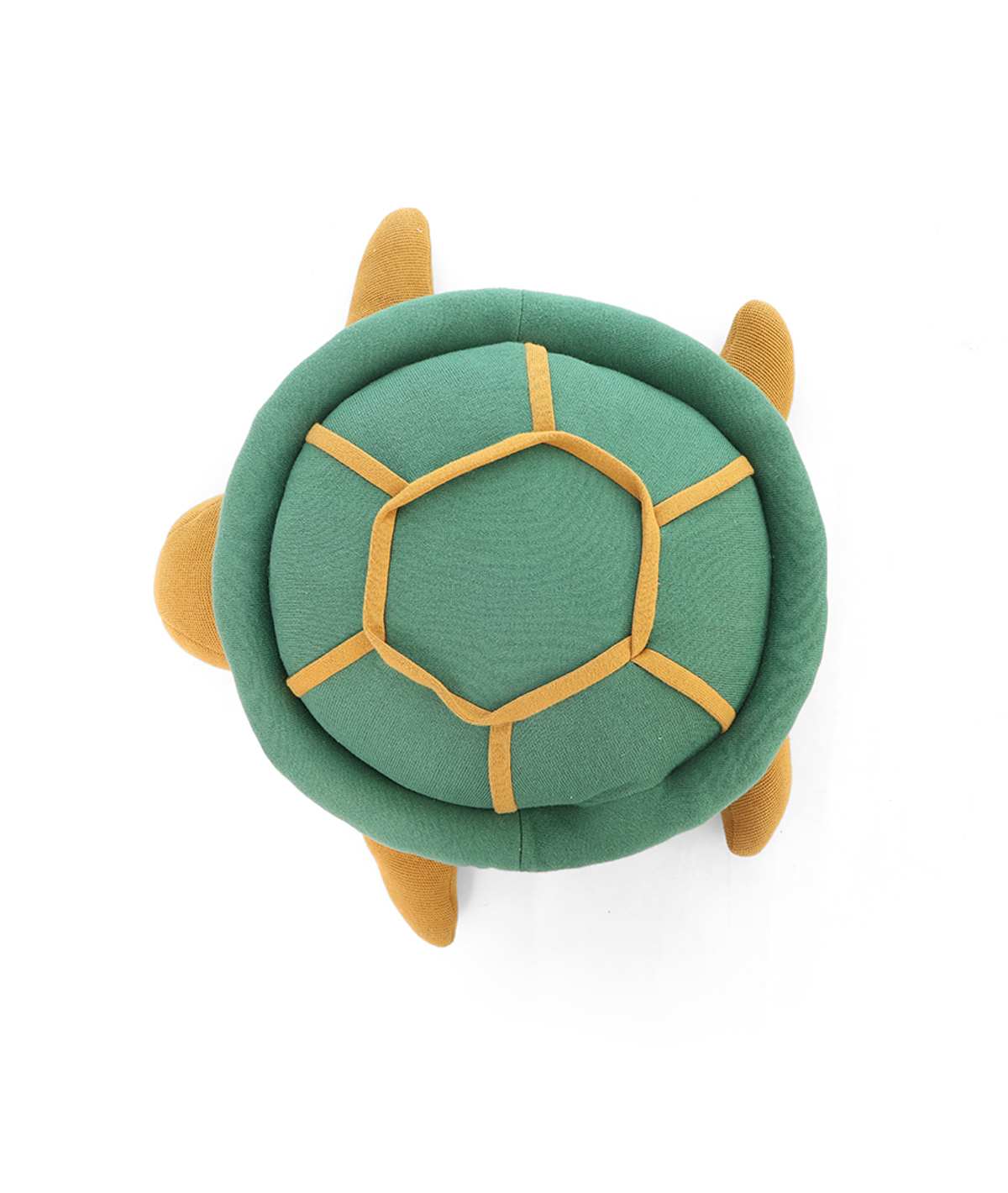 Pokey Turtle Cotton Knitted Stuffed Soft Toy (Green & Mustard)