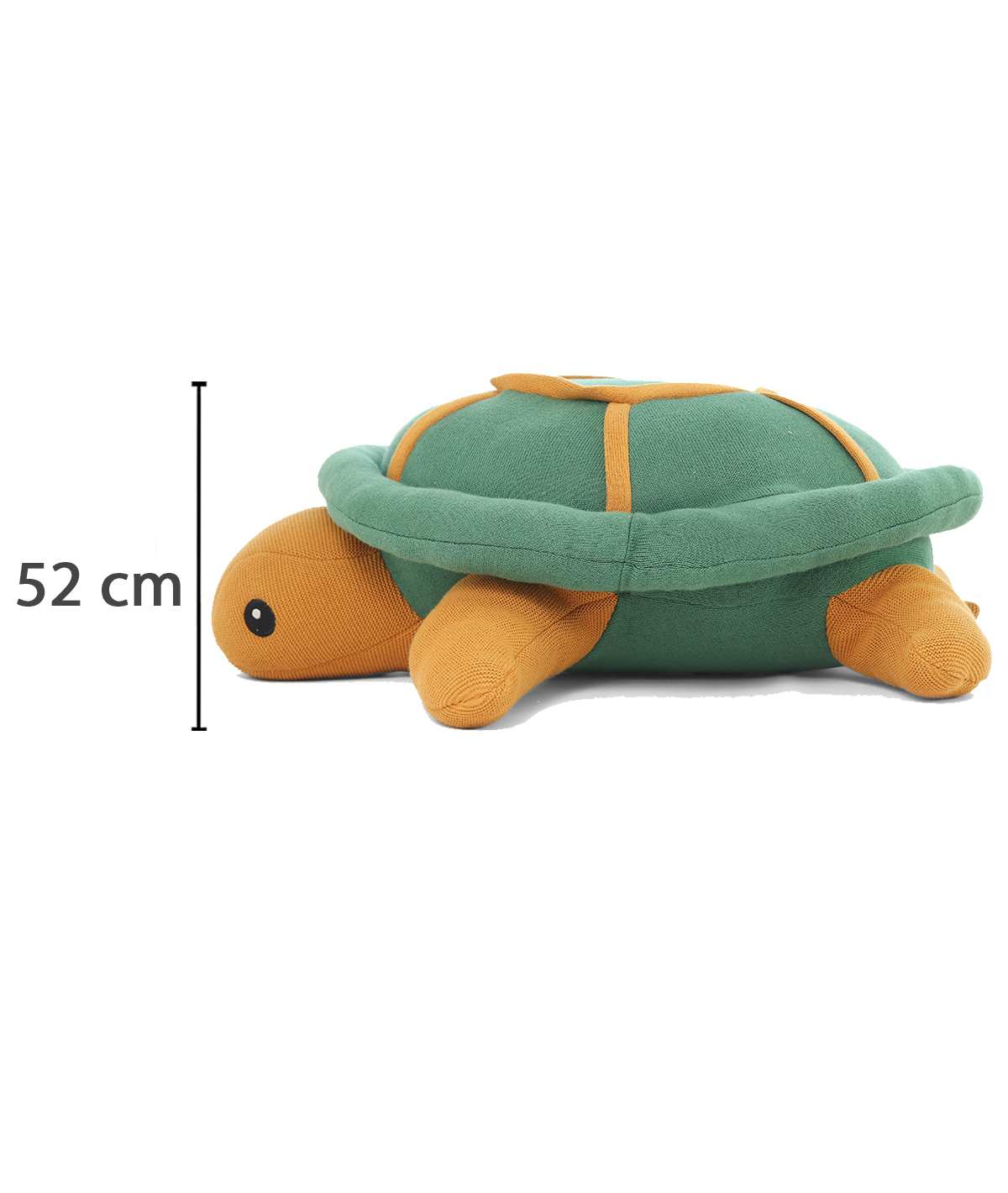 Pokey Turtle Cotton Knitted Stuffed Soft Toy (Green & Mustard)