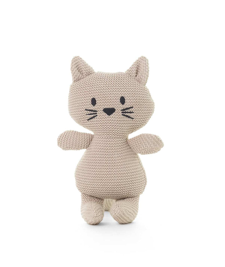 Kitty Cat Cotton Knitted Stuffed Soft Toy (Pale Whisper)