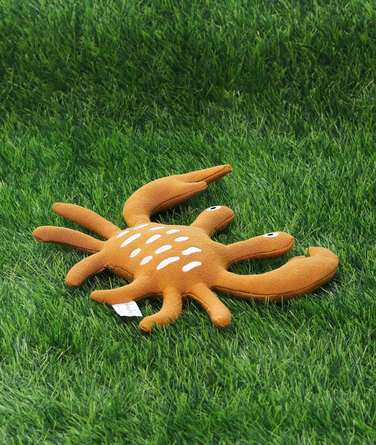 Crabby Cotton Knitted Stuffed Soft Toy (Mustard)