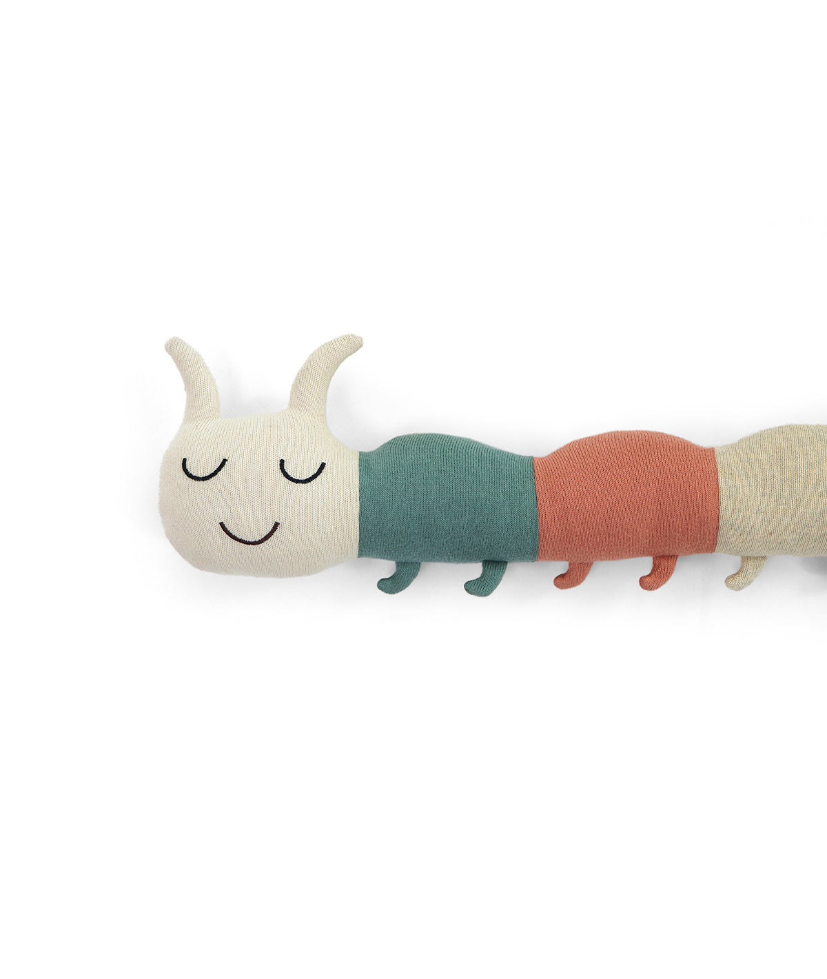 Caterpillar Cotton Knitted Stuffed Soft Toy (Multi Color)