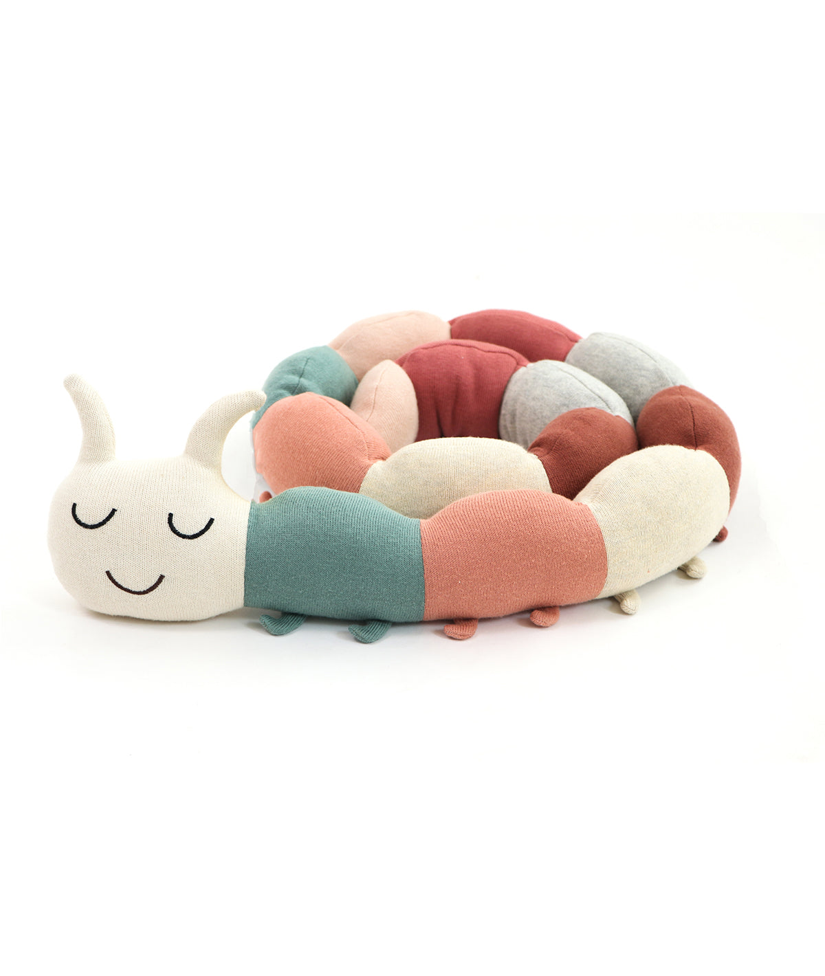 Caterpillar Cotton Knitted Stuffed Soft Toy (Multi Color)