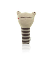 Toad Rattle Cotton Knitted Stuffed Soft Toy (Natural & Espresed)