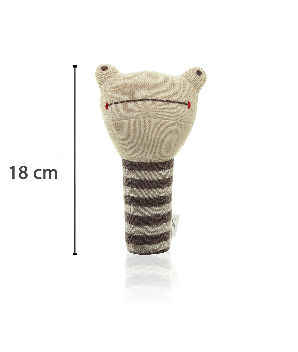 Toad Rattle Cotton Knitted Stuffed Soft Toy (Natural & Espresed)