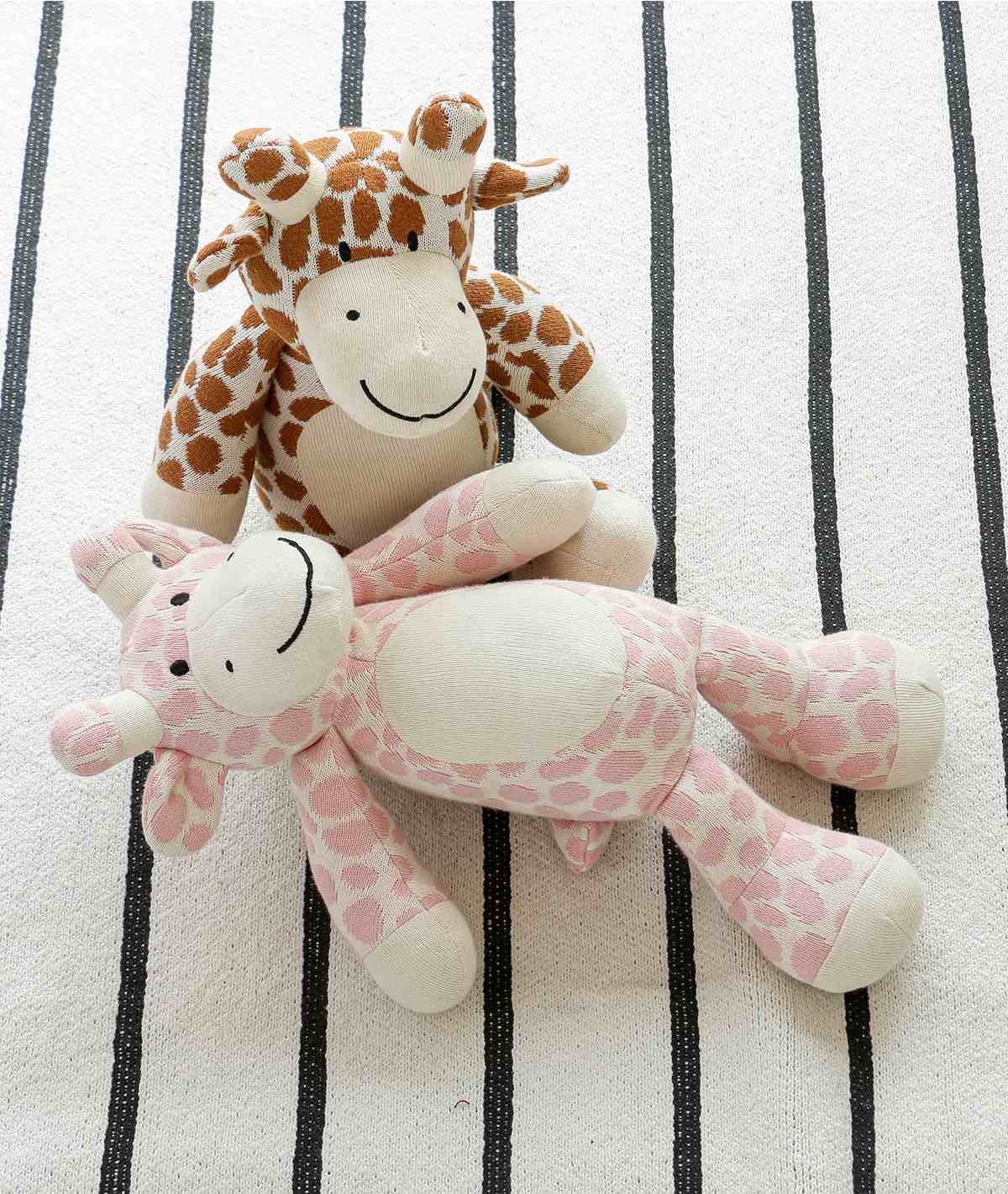Tall Giraffe - Cotton Knitted Stuffed Soft Toy For Babies & Kids (Cashew Rust / Ivory)