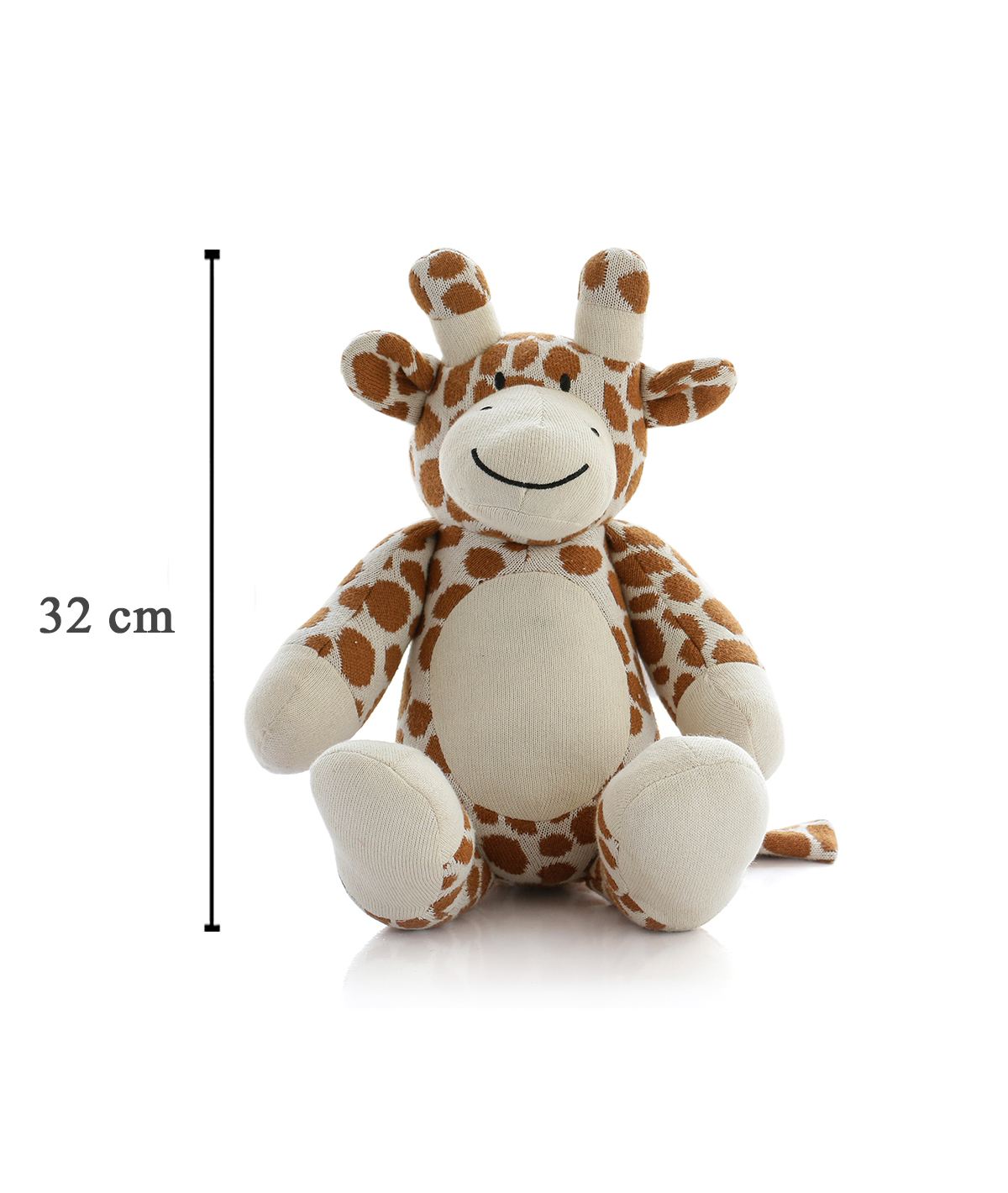 Tall Giraffe - Cotton Knitted Stuffed Soft Toy For Babies & Kids (Cashew Rust / Ivory)