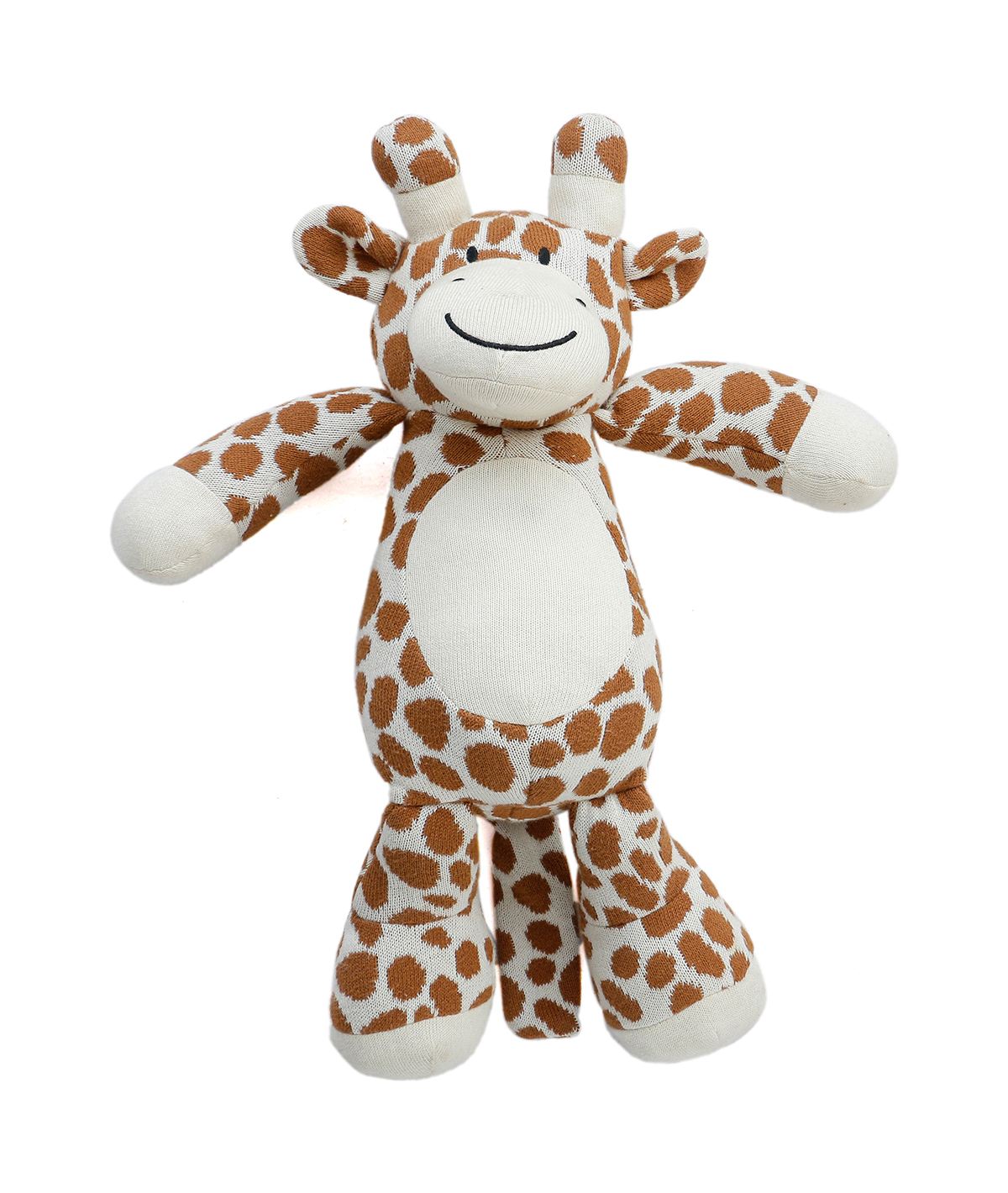 Tall Giraffe - Cotton Knitted Stuffed Soft Toy For Babies & Kids (Cashew Rust / Ivory)