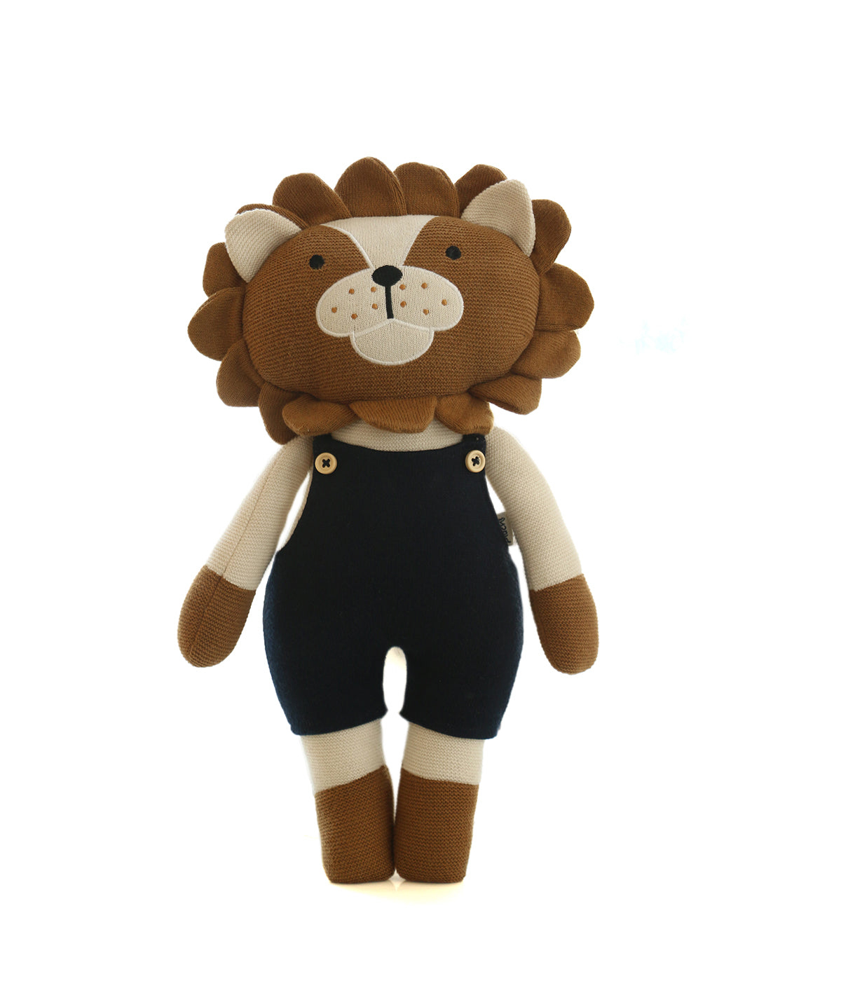 Little Leo Cotton Knitted Stuffed Soft Toy for Babies & Kids (Bronze & Dark Navy )