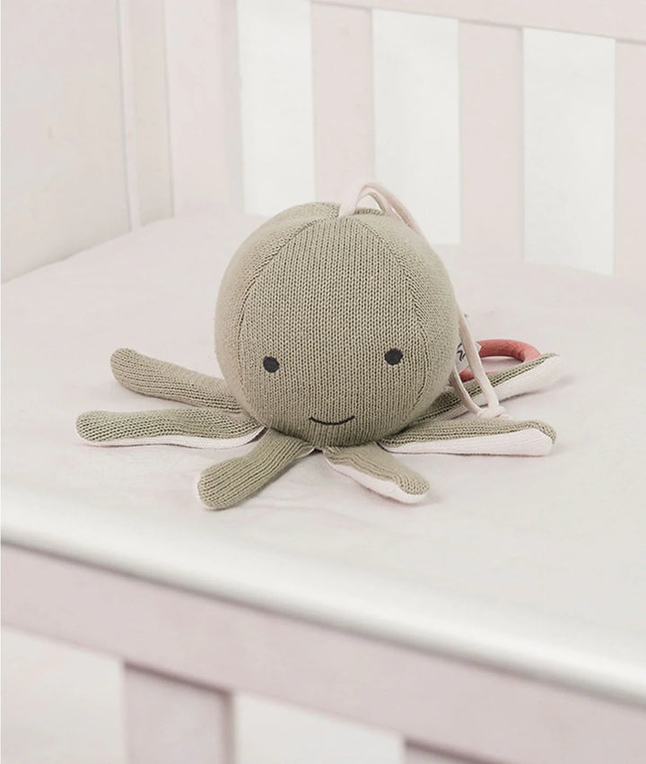 Ozy Octopus Cotton Knitted Stuffed Soft Musical Toy (Desert Sage)