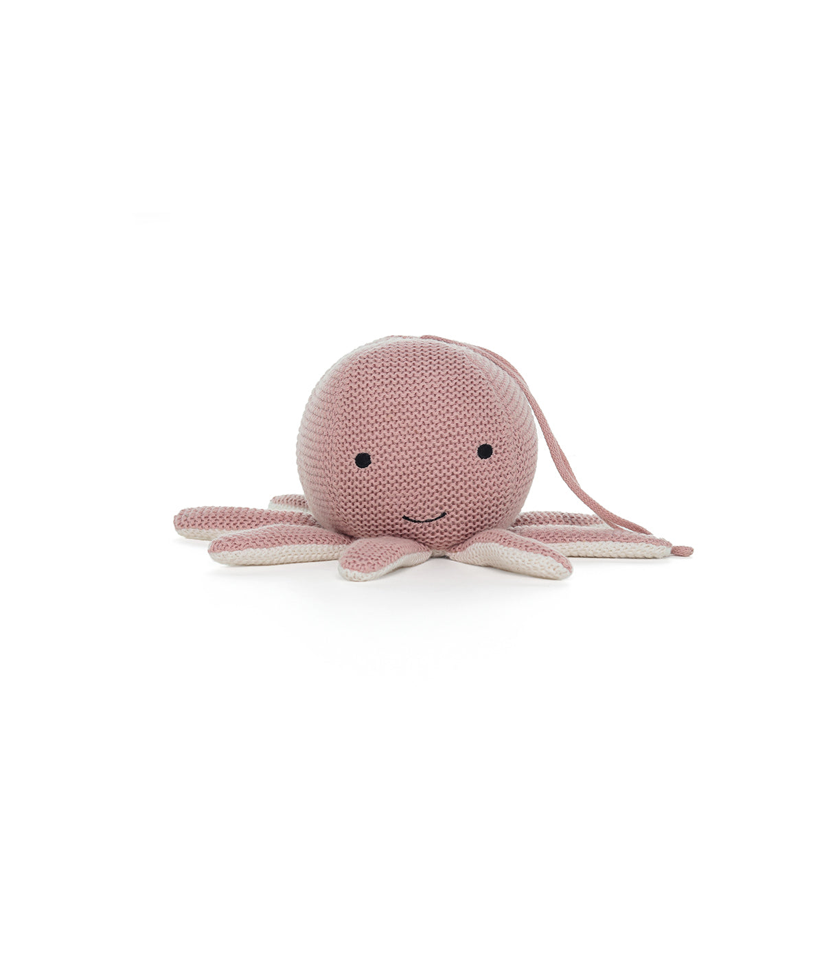 Ozy Octopus Cotton Knitted Stuffed Soft Music Toy (Cameo Pink & Ivory)